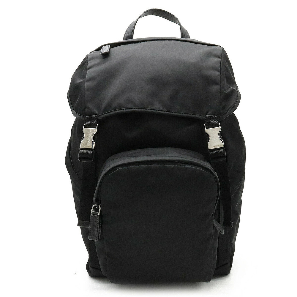 Prada Backpack Rucksack Daypack Leather NERO Black